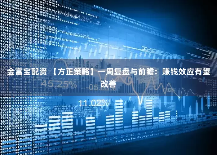 金富宝配资 【方正策略】一周复盘与前瞻：赚钱效应有望改善